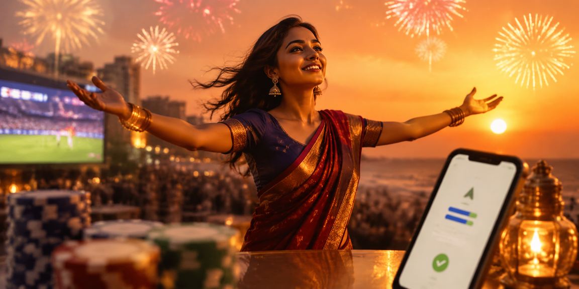Mobile payment in India showing casino app on phone